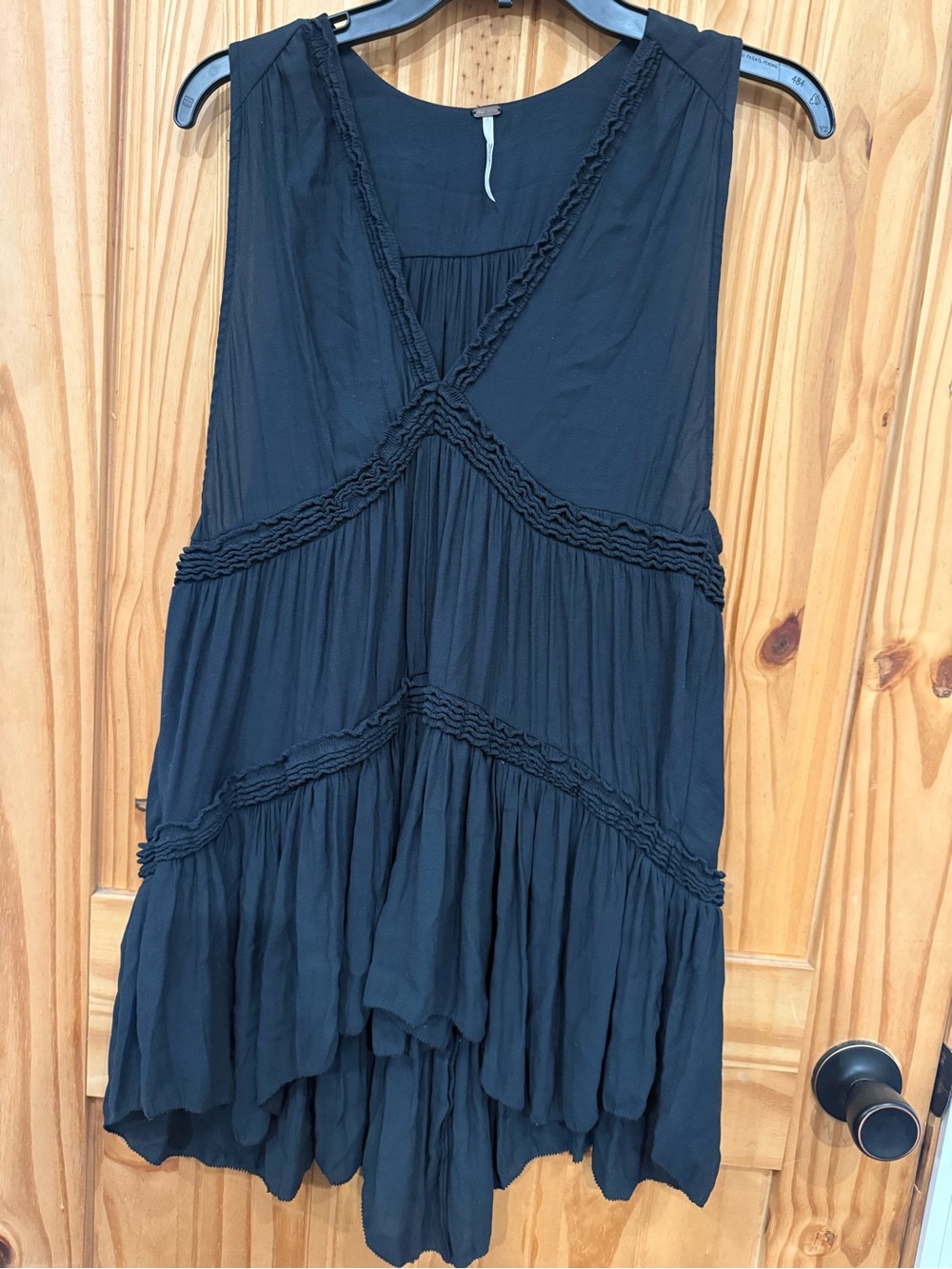 Free People Purple Haze Tunic in Black Sleeveless Ruffle Tiered Tunic